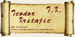 Teodor Krstajić vizit kartica